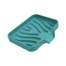 Silikon Mutfak, Banyo Su Giderli Vantuzlu Esnek Sabunluk Turkuaz Renk Siyah