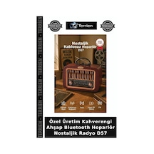 Özel Üretim Kahverengi Ahşap Bluetooth Hoparlör Nostaljik Radyo D57