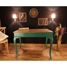 Wooding-Mobilya Wooding 100 Cm Masif Yeşil Naturel Yemek Masası