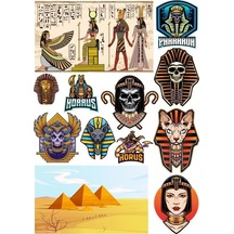 Mısır Temalı Sticker Set-3 13 Parça Telefon, Tablet, Defter, Laptop Sticker