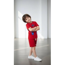 Miniko Kids Erkek Çocuk Spiderman Örümcek Adam Modelli Pamuk Şortlu Takım Kırmızı