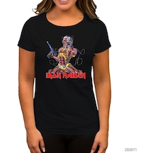Iron Maiden In The War Siyah Kadın Tişört