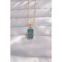 316l Çelik Renk Mavi Mineli El Figür Tarot Kolye Diğer