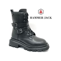 Hammer Jack 102-24665-z Yellen Deri Uzun Postal Unisex Bot Siyah