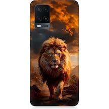 Oppo A54 Uyumlu Yırtıcı Aslan Kral Desenli Silikon Kılıf