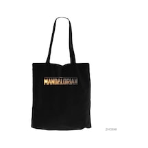 The Mandalorian Logo Siyah Kanvas Bez Çanta Siyah