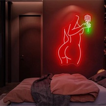 Kadın Figürlü Neon Tabela Kırmızı
