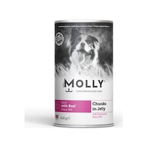 Molly Jöleli Biftekli Parça Etli Konserve Yetişkin Köpek Maması 400 G