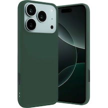 Apple iPhone Uyumlu   17 Pro Nano İçi Kadife Silikon - Koyu Yeşil
