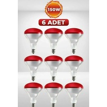 Bay 6 Adet 150w Kızılötesi Isıtıcılı Hayvan Isıtma Ve Kuluçka Lambası Kırmızı Işık E27 Kalın Duy N