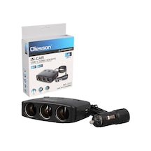 Olesson 1636 12-24v Çift Usb Girişli 100w 70 Cm Kablolu 3'lü Araç Çakmak Çoklayıcı