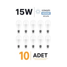 E27 15w Led Ampul 4000k Günışığı 10 Adet Led Lamba Genel