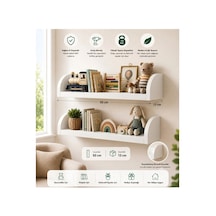 Duvar Rafı 50x13 Cm Mdf Çocuk Odası Kitap ,oyuncak Ve Dekor Rafı Beyaz