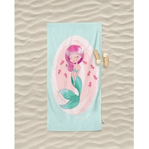 Erayshome Deniz Kızı Kız Çocuk Desenli Baskılı Plaj Havlusu