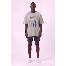 Blow Up Future Gen Günlük Spor Tişört Yankees Gri Oversize 141901 SİYAH