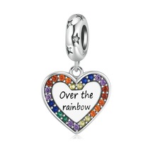 Fubena Over The Rainbow Yazılı Kalp Sallantılı Charm