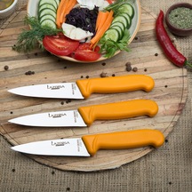 Lazbisa Mutfak Bıçak Seti Şef Bıçak 3 Lü Gold Serisi (No: 1)