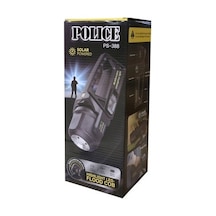 Police PS-384 Güneş Enerjili, Enerji Göstergeli Telefon Şarj Etme Özellikli Spot Fener Siyah