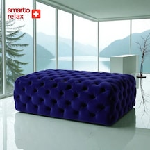 Smarto Relax Puf Soglio Ayaksız Kapitoneli Dekoratif 100x100x45 Cm Lacivert Lacivert