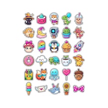 30 Adet Chibi Sevimli Figürler Sticker Seti - Laptop Defter Telefon Kılıfı Çok Renkli