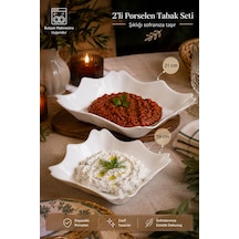 Porsima Porselen 2li Sunumluk Kahvaltılık Mini Tabak Seti 19x21cm