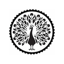 Tavus Kuşu Tasarım 2,model Sticker 30 X 30 Cm