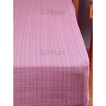 Fırça Desen Ranforce Lastikli Fitted Çarşaf Takımı Tek Kişilik Yastıklı Mürdüm 120x200