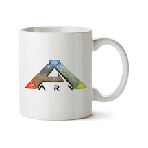 Ark Logo White İki Tarafı Baskılı Kupa Bardak Çok Renkli