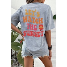 Flood Of Style Unisex Lets Watch The Sunset Tasarım Tshirt Gri