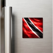 Trinidad Ve Tobago Trinidad And Tobago Abstract Ülke Bayraklı Buzdolap Magneti - 9x9 Cm