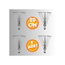 20 Cm Metal 3 Telli Koltuk Ayağı Mobilya Ayağı Ünite Ayağı Konsol Ayağı Puf Berjer Ayağı 4 Adet Krom