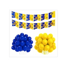 Taraftar Sarı Lacivert 20 Balon + Banner