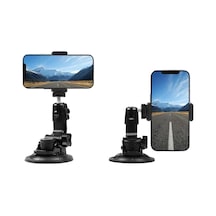 Ayrex Coverzone Vantuzlu Kamera Ve Telefon Tutucu Aparat 1/4 Vida Uyumlu Çok Açılı Ayarlanabilir Tripod Bağlant