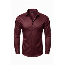 Epilons Zenda1125 Erkek Saten Klasik Gömlek Zenda478 Bordo