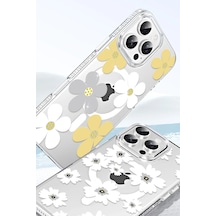 Mey İthalat Apple Uyumlu iPhone 14 Floral Magsafe Kapak - Turuncu