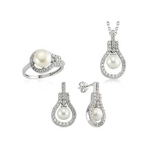 Casera's Gümüş İnci Damla Kadın Set Csr2182042 Gümüş