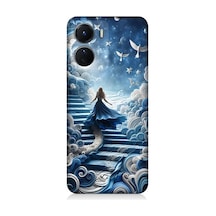 Vivo V16 Uyumlu Gökyüzü Merdiveni Kadın Desenli Silikon Kılıf Çok Renkli