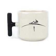 Hiçlik Sembolü Baskılı Mor Kulplu T Kupa Bardak Fincan Mug Siyah Kulp