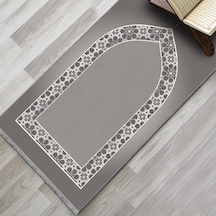 Evaşk Namazlık Dokuma Halı Kaymaz Muslumana Seccade80 x 130 Gri EVASK809C80