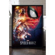 Spider-man 2 Siyah Ahşap Çerçeveli Poster, Dekoratif Oyun Duvar Tablosu