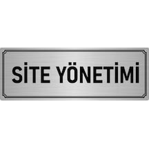 Metal Yönlendirme Levhası, Departman Kapı İsimliği Site Yönetimi 7x20 cm Gümüş Renk