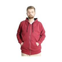 Mode Xl Erkek Hırka Kapson Fermuarlı Steel Interlock 21600 Bordo 001