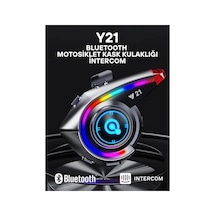 Kargo Y21 Rgb Işık Efektli Intercom Bluetooth Motosiklet Kask Kulaklığı Intercom Kulaklık Najmaddin