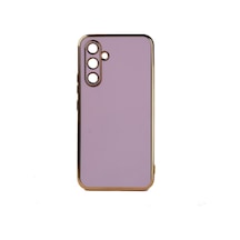 Samsung Galaxy A14 Uyumlu Kılıf Kenarları Parlak Altın Renkli Kamera Korumalı Soft Tasarım Kılıf