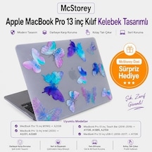 Macbook Pro 13 Çiçek Desenli Kılıf A1706 A1708 A1989 A2159 A2251 A2289 A2338 M1 M2 Uyumlu Baskılı Kristal Sert Kılıf Koruyucu Kapak Mor
