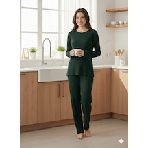 Sude Kadın Pijama Takımı Koyu Yeşil