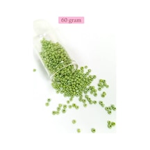Tedar Dökme Cam Kum Boncuk 8/0 3 Mm - 60 Gram - Çimen Yeşili - Bnc193 Najmaddin (No:1) 8.5Cm X 10.5 Cm