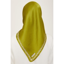 Armine Yeşil-beyaz Düz Renk Sura İpek Eşarp 9154-84 Çok Renkli