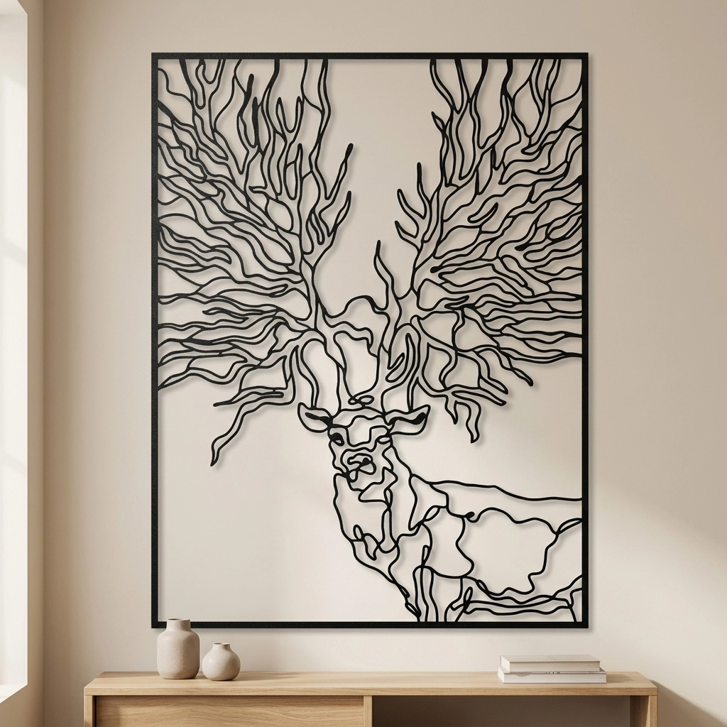 Deer Metal Tablo Siyah