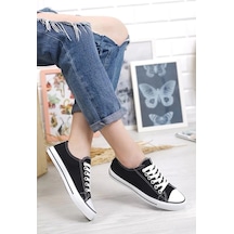 Tekyer Online Kn103 - Siyah Keten 5 Cm Boy Uzatan Sneaker İnce Taban Bt Kısa Siyah 14970042